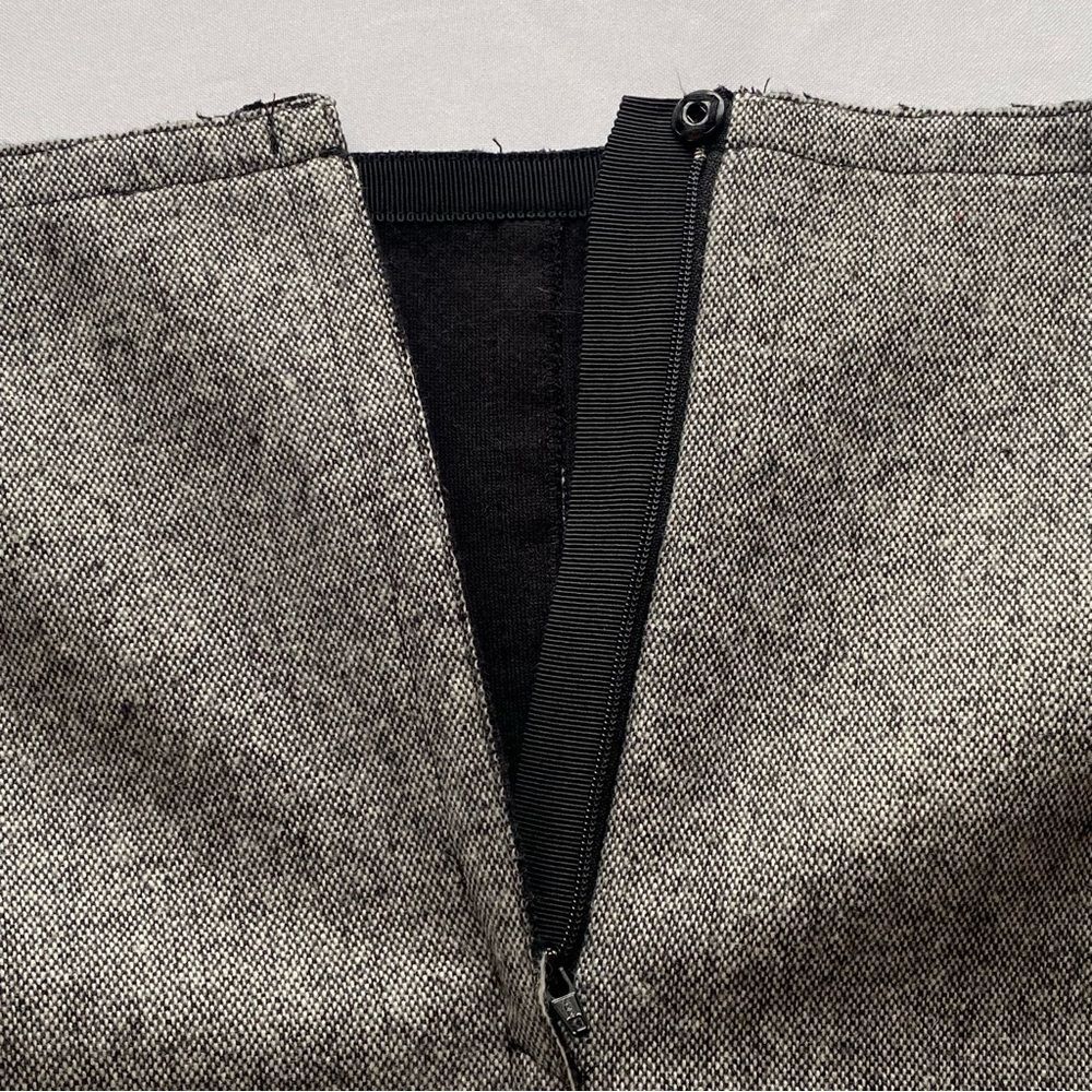 Sandro Gray Wool Blend A-Line Leather Pocket Mini Skirt Size 8 - Picture 10 of 16